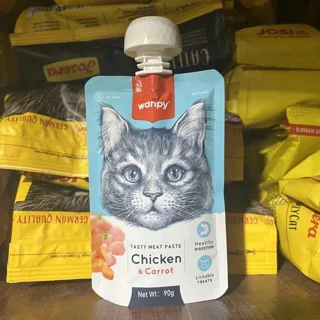 پودینگ گربه ونپی طعم مرغ و هویج وزن ۹۰ گرم (انگلیسی نویس)