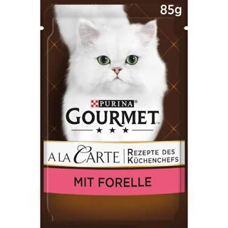 پوچ گربه گورمت طعم ماهی قزل آلا و سبزیجات وزن ۸۵ گرم مدل Gourmet A La Carte