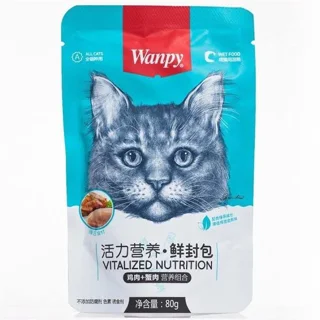 پوچ گربه ونپی با طعم مرغ و خرچنگ