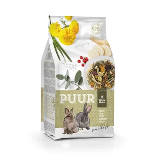 خوراک خرگوش گوارش حساس مخلوط میوه و سبزیجات مدل puur rabbit sensitive برند witte molen وزن ۸۰۰ گرم