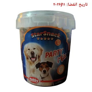 تشویقی سطلی سگ نوبی مدل party mix وزن ۵۰۰ گرم