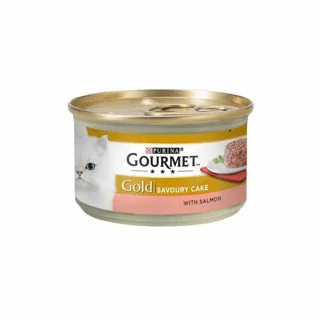 کنسرو گورمت گلد طعم ماهی سالمون مدل کیک وزن ۸۵ گرم
