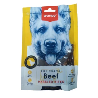 تشویقی سگ ونپی (Wanpy) مدل تکه‌های گوشت گاو کباب‌شده (Beef Marbled Bites) - کم چرب (۱۰۰ گرم)