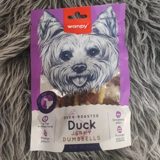 تشویقی سگ ونپی duck jerky dumbbells وزن ۱۰۰ گرم