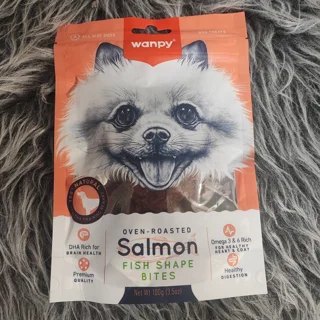 تشویقی سگ ونپی salmon fish shape bites وزن ۱۰۰ گرم