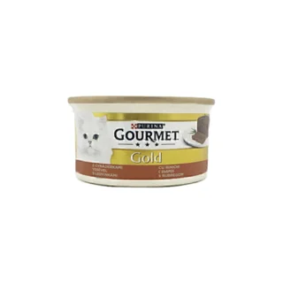 کنسرو گربه گورمت گلد با طعم قلوه وزن ۸۵ گرم