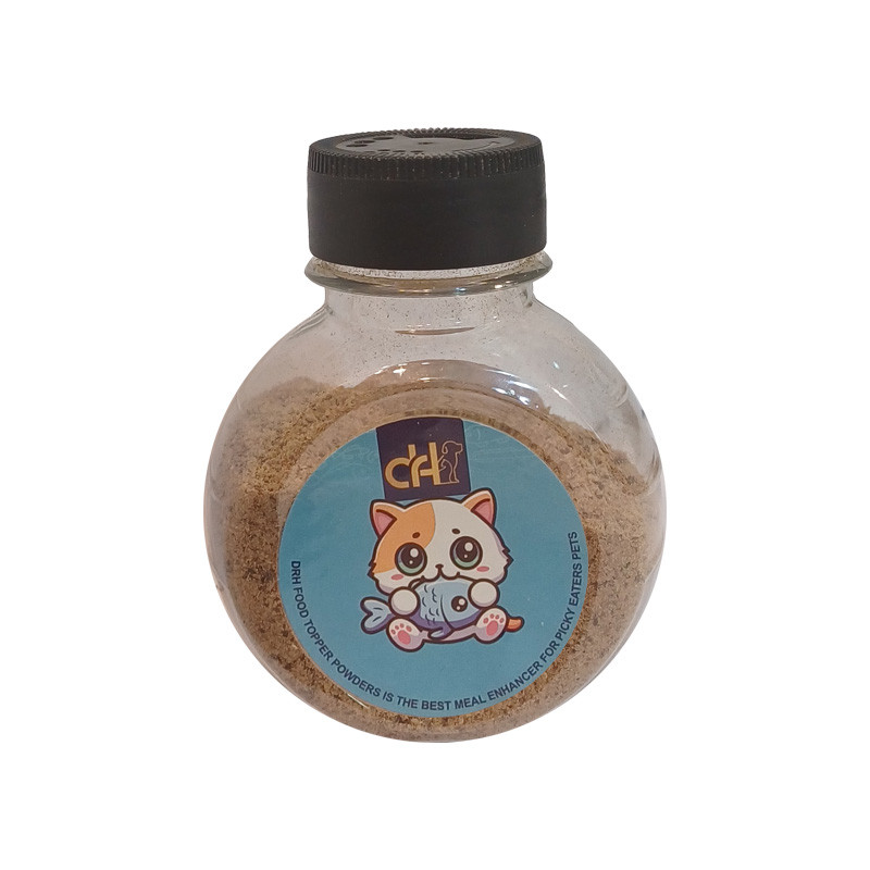 پودر چاشنی غذای سگ و گربه دکتر اچ طعم ماهی وزن ۸۰ گرم