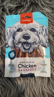 تشویقی سگ ونپی مدل chicken sausages وزن 100 گرم