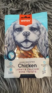 تشویقی سگ ونپی مدل chicken jerky & calcium bone twists وزن 100 گرم