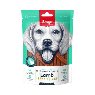 تشویقی سگ ونپی مدل lamb jerky slices وزن 100 گرم