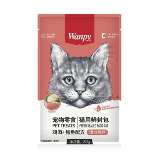 پوچ گربه ونپی طعم مرغ و ماهی کاد وزن ۸۰ گرم
