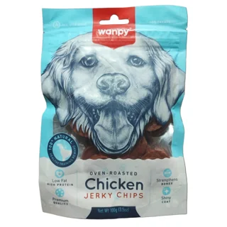 تشویقی سگ ونپی chicken jerky chips وزن ۱۰۰ گرم