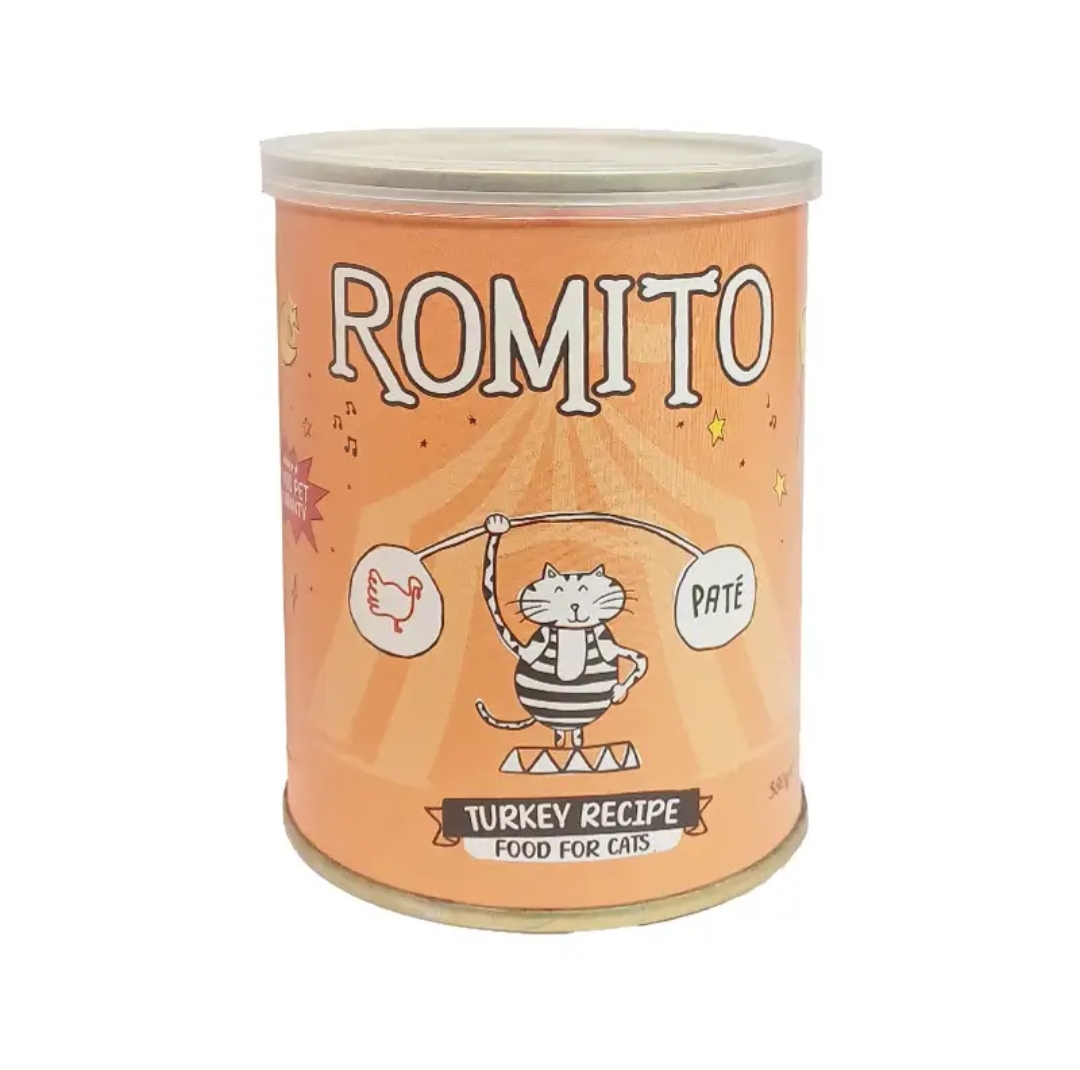 کنسرو گربه رومیتو طعم بوقلمون وزن ۳۸۰ گرم