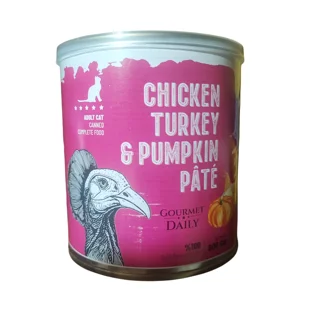 کنسرو پته dps طعم مرغ و بوقلمون و کدو مخصوص گربه بالغ وزن ۸۰۰ گرم
