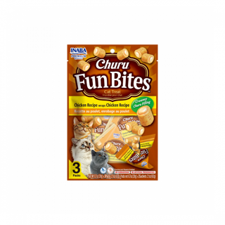 تشویقی مغزدار گربه اینابا مدل Churu Fun Bites - طعم مرغ خالص (بسته ۳ عددی)