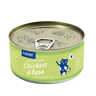 کنسرو گربه فنبی طعم مرغ و تن وزن 85 گرم