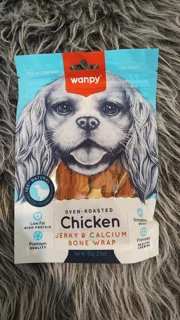 تشویقی سگ ونپی مدل chicken jerky & calcium bone wrap وزن 100 گرم