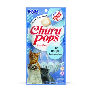 تشویقی گربه اینابا مدل Churu Pops با طعم ماهی تن (بسته ۴ عددی)